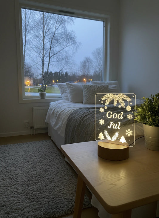 God Jul LED Lys i Tre – Juledekorasjon | Perfekt Gave